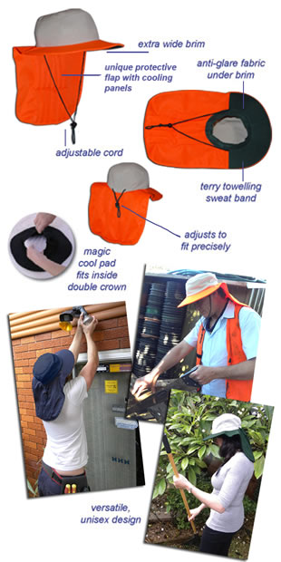 Cooling Hat Adventurers Cool Hat with Cool Flap – Personal Cooling Products